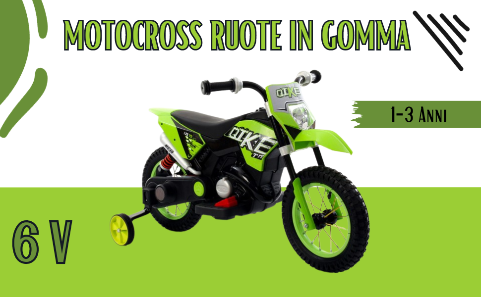 Moto Cross Elettrica per Bambini 6V Rossa nel 2023