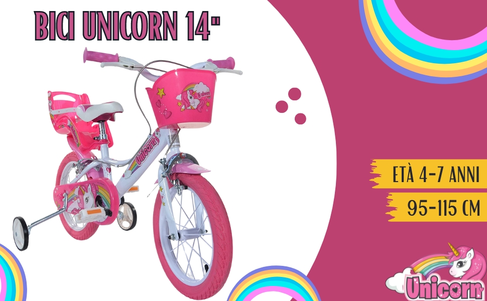 Bicicletta Unicorno 14 bambina - Dino Bikes