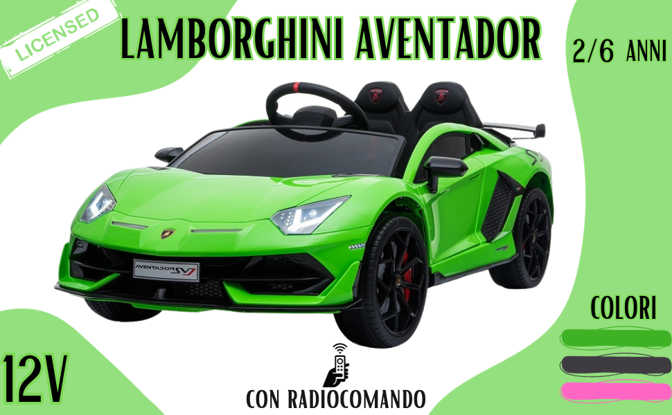 AUTO MACCHINA ELETTRICA PER BAMBINI 12v Lamborghini Aventador SVJ DELUXE –  mangiafuocotoys